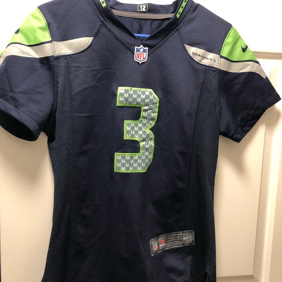 Nike On Field NFL Authentic Seattle Seahawks #3 Wilson Women's  Blue Jersey - Picture 2 of 15